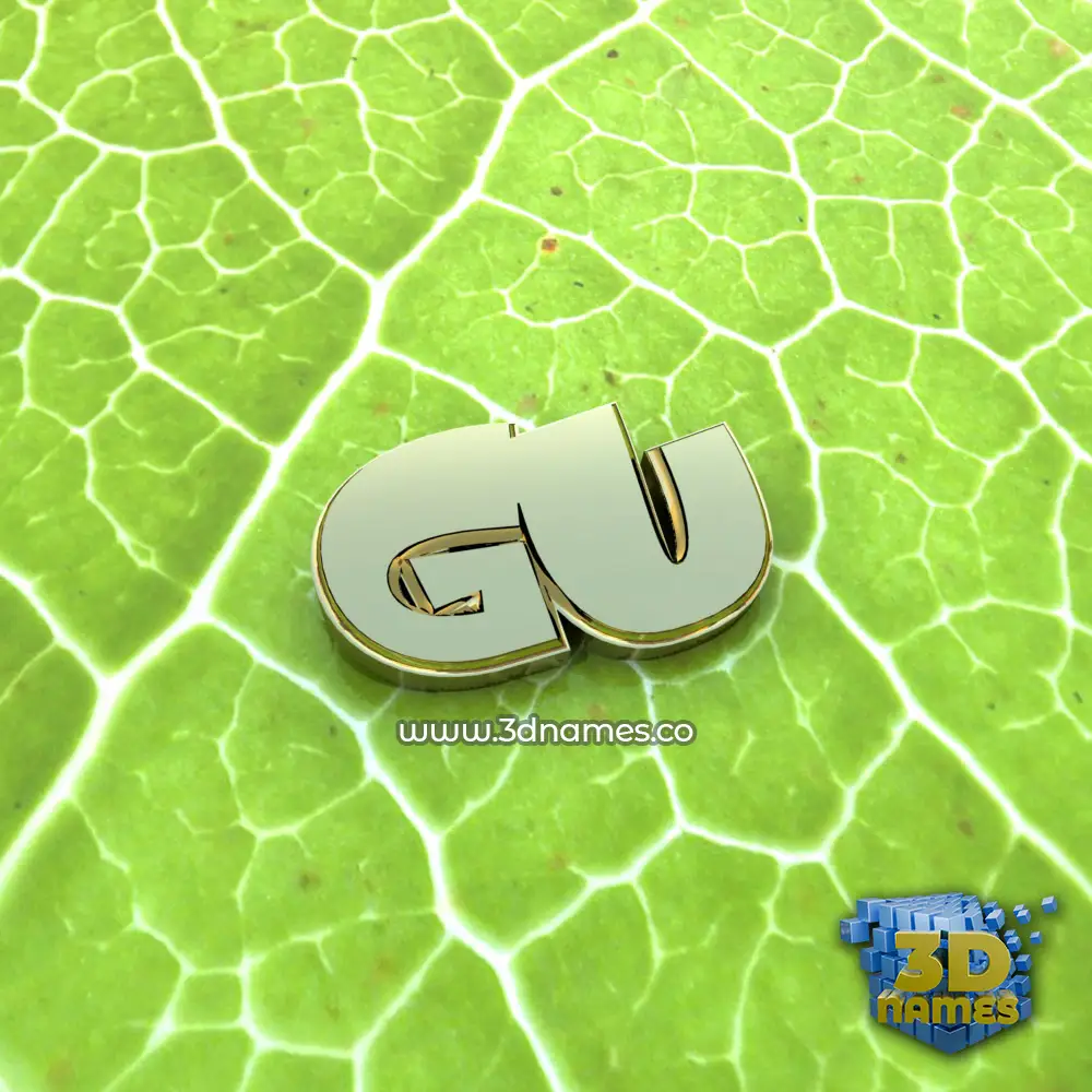 gu in Gold Leaf style - 3D name wallpaper