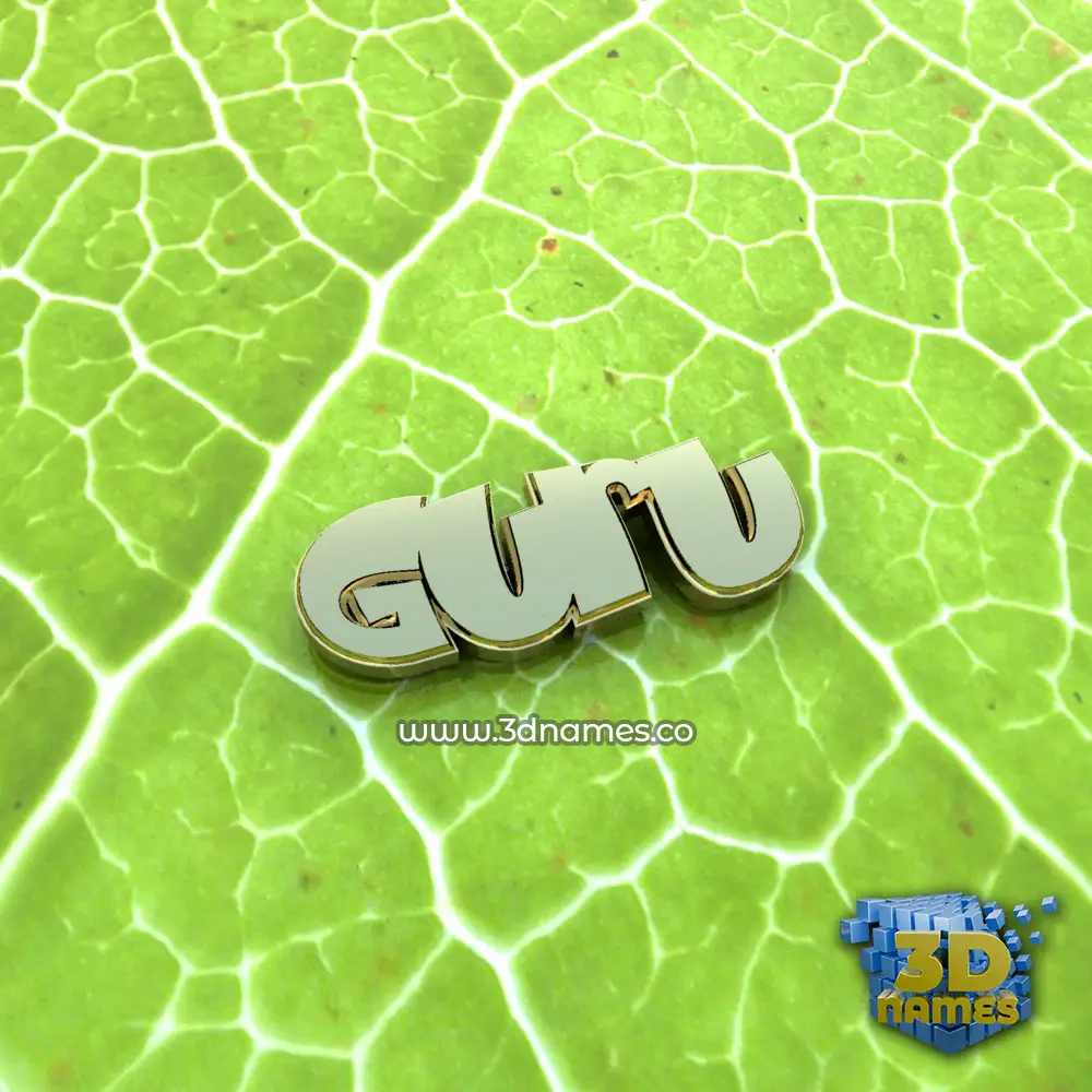 guru in Gold Leaf style - 3D name wallpaper