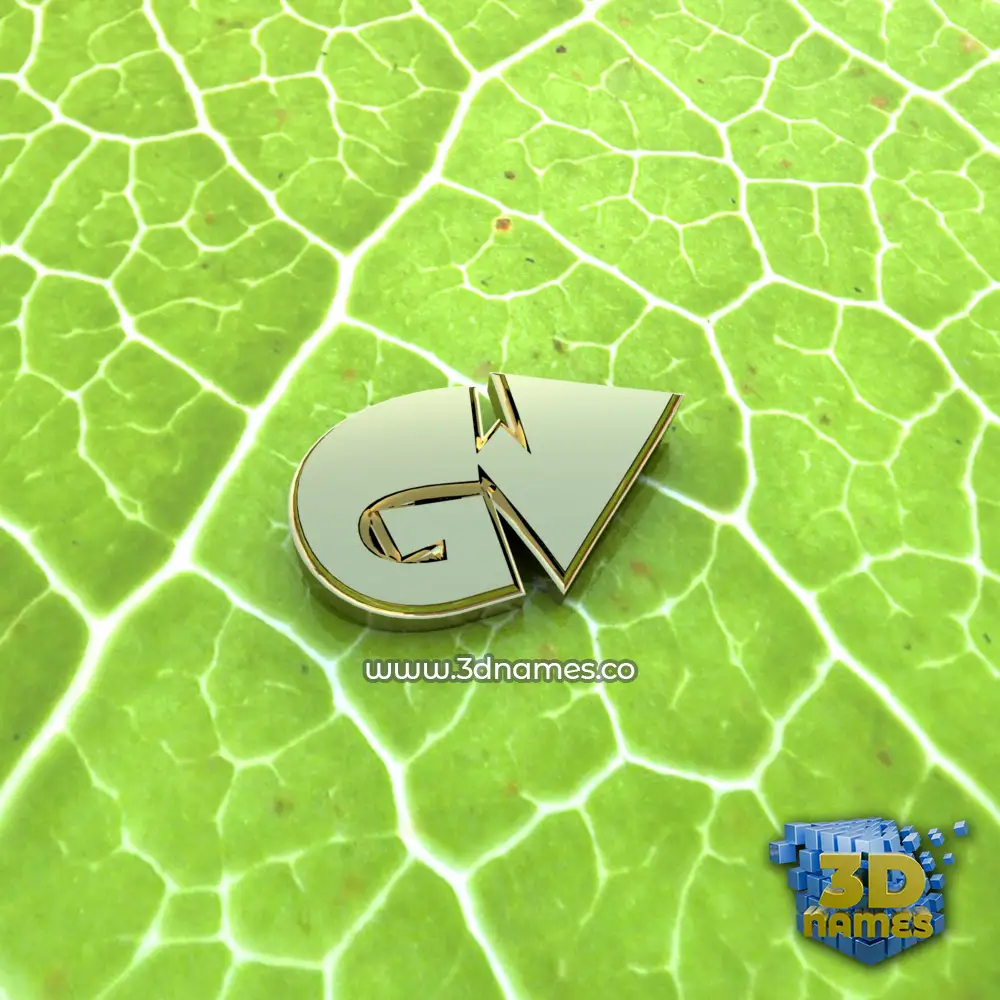 gv in Gold Leaf style - 3D name wallpaper