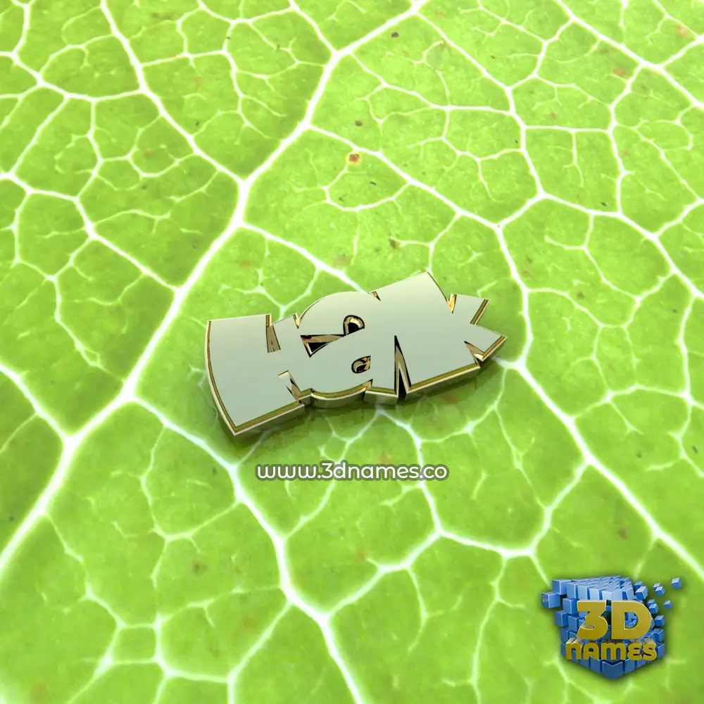hak in Gold Leaf style - 3D name wallpaper