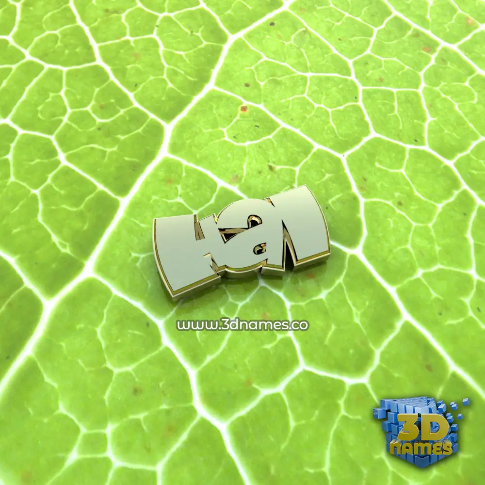 hal in Gold Leaf style - 3D name wallpaper