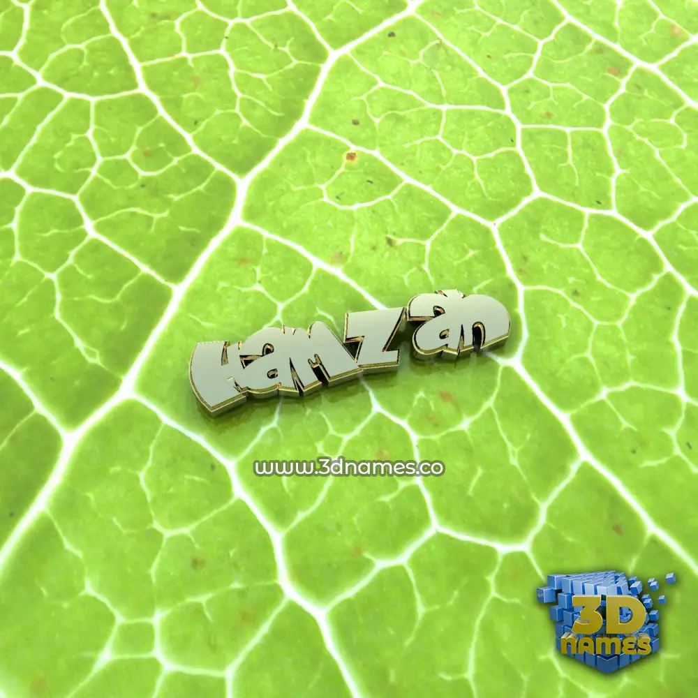 hamzah in Gold Leaf style - 3D name wallpaper