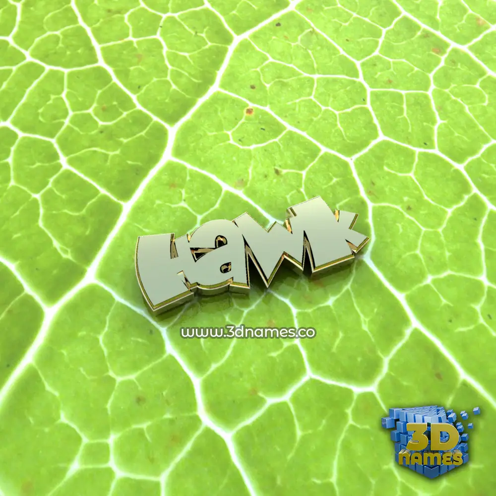 hawk in Gold Leaf style - 3D name wallpaper