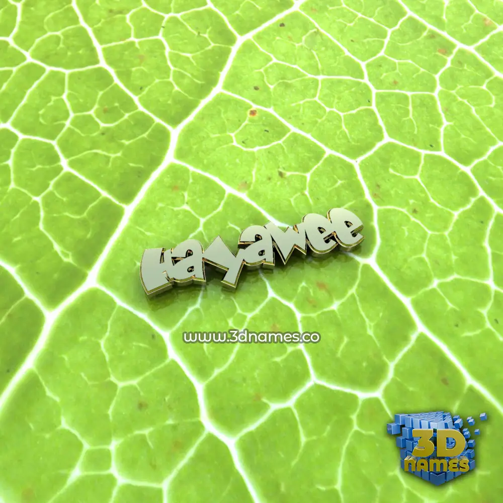 hayawee in Gold Leaf style - 3D name wallpaper