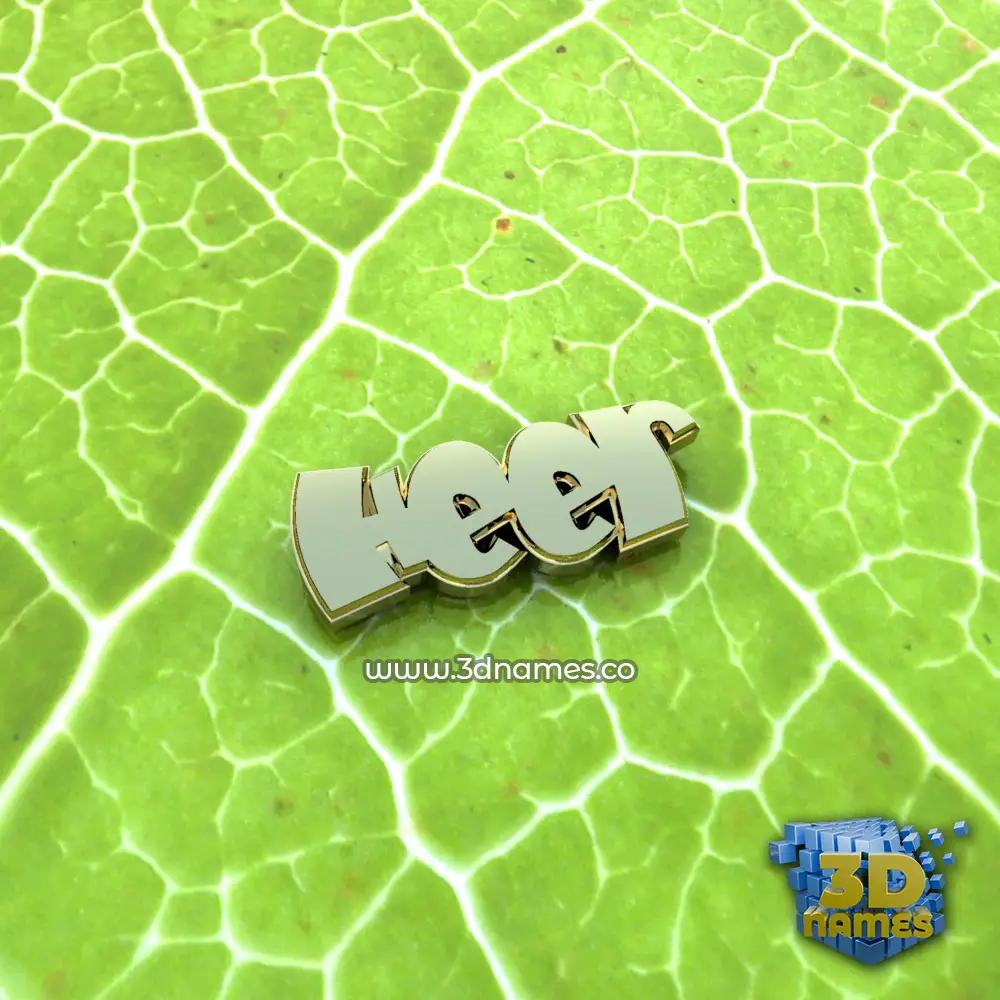heer in Gold Leaf style - 3D name wallpaper
