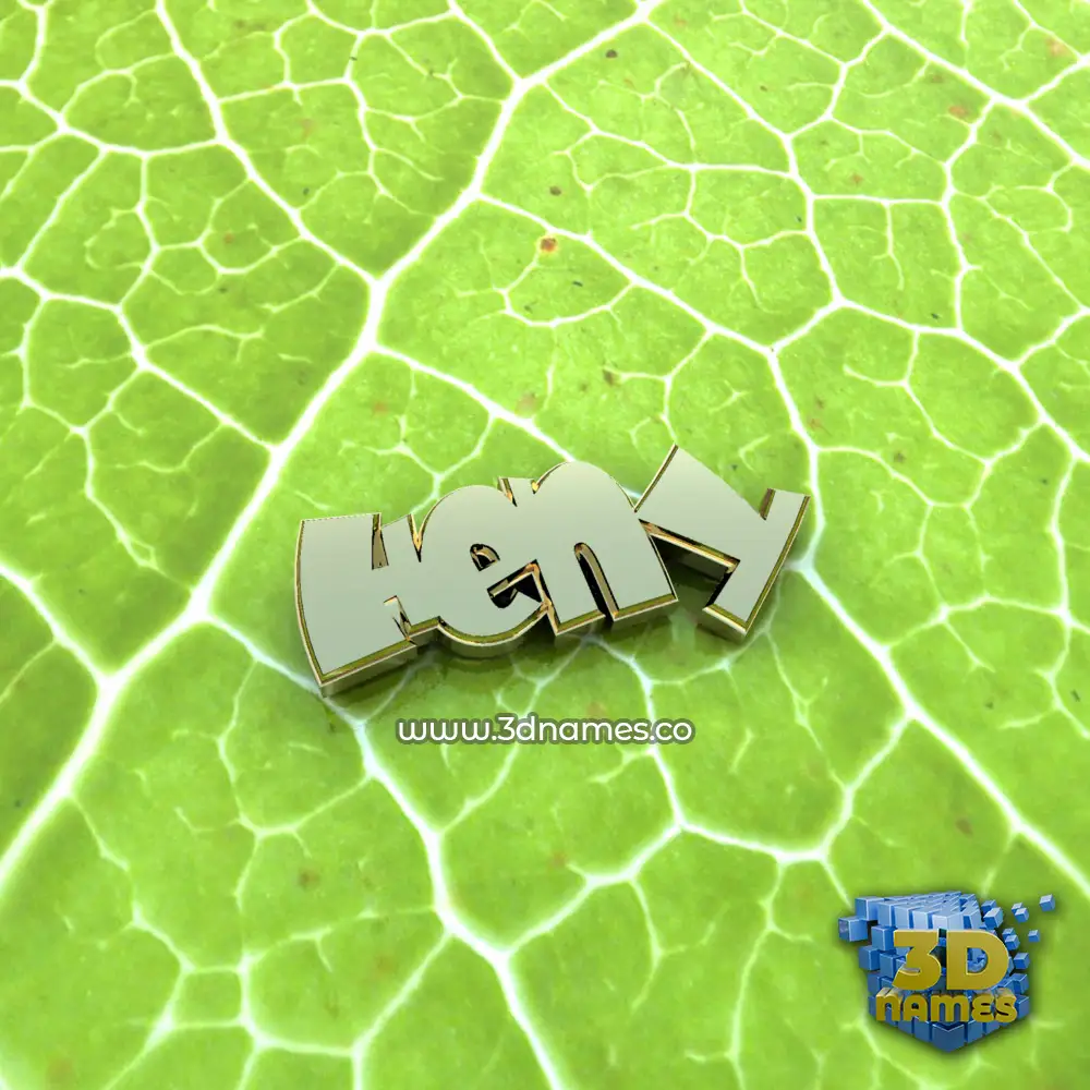 heny in Gold Leaf style - 3D name wallpaper