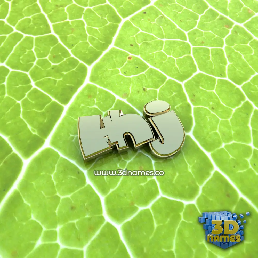 hhj in Gold Leaf style - 3D name wallpaper