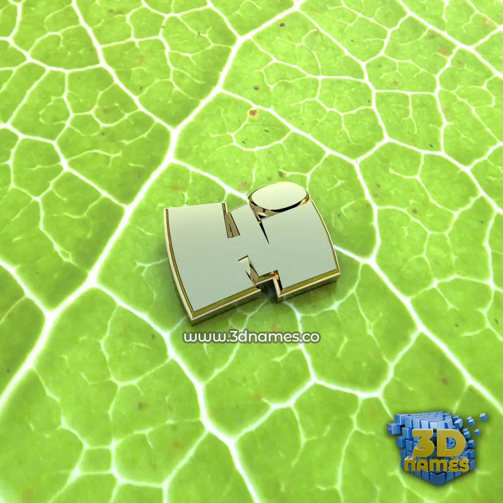 hi in Gold Leaf style - 3D name wallpaper