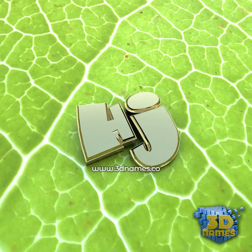 hj in Gold Leaf style - 3D name wallpaper
