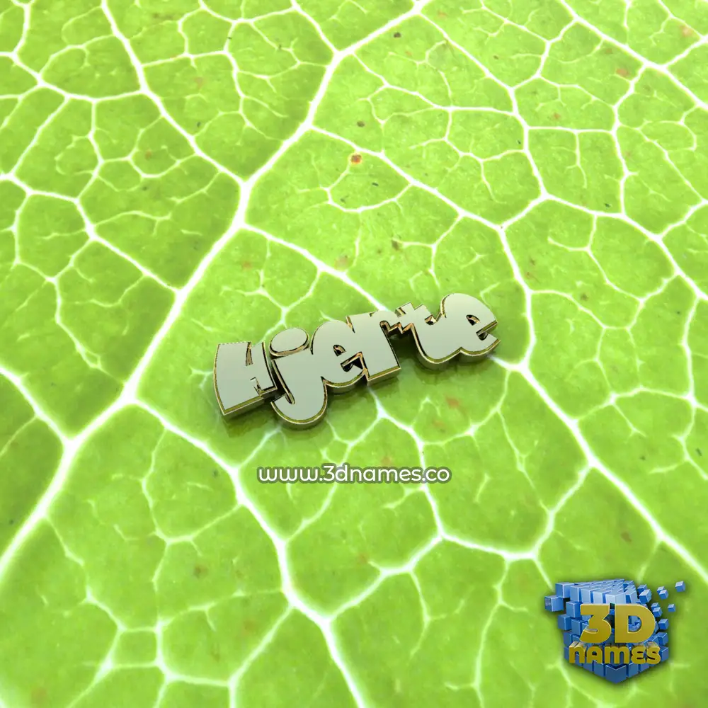 hjerte in Gold Leaf style - 3D name wallpaper