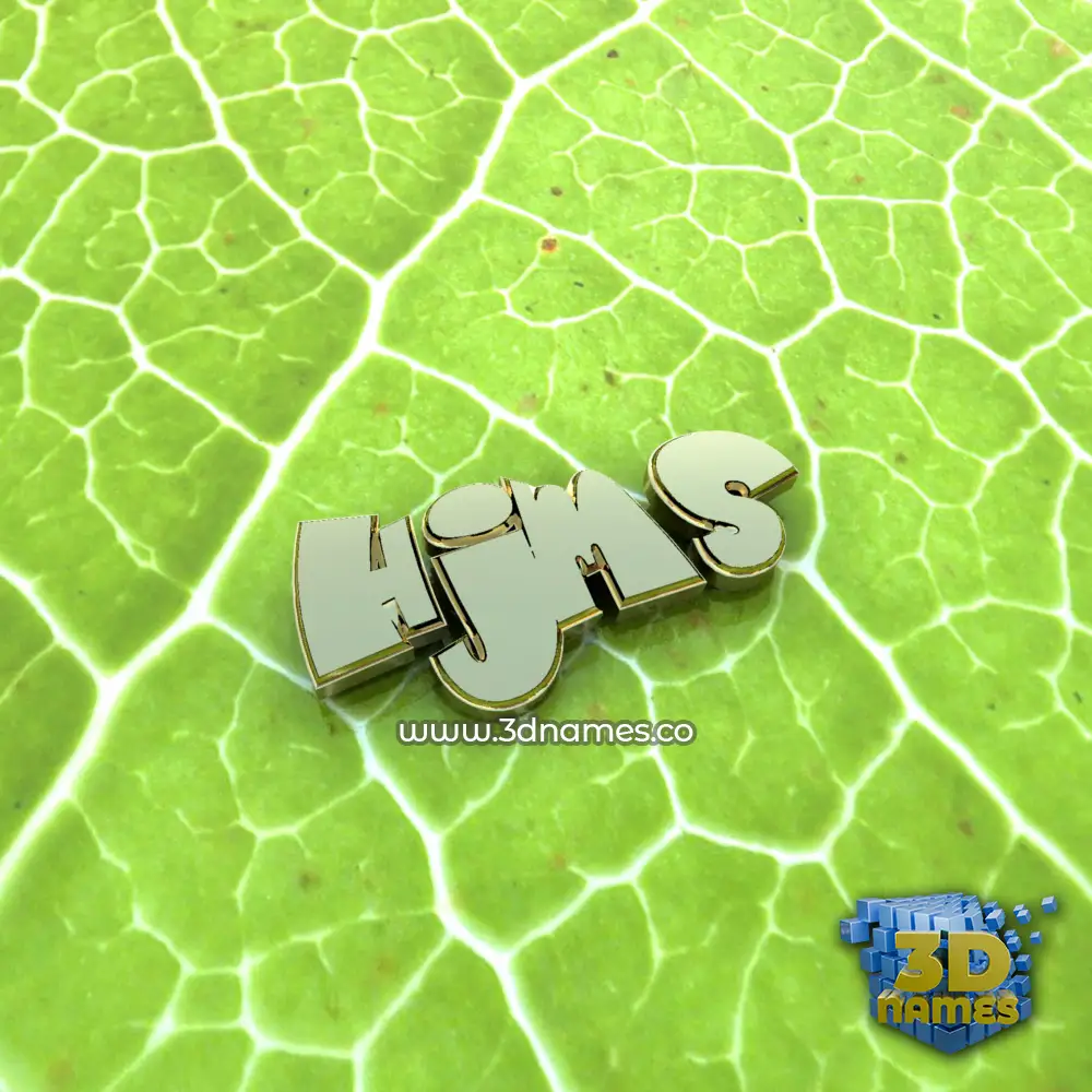hjms in Gold Leaf style - 3D name wallpaper