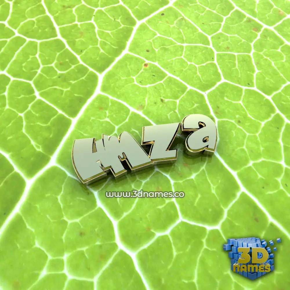 hmza in Gold Leaf style - 3D name wallpaper