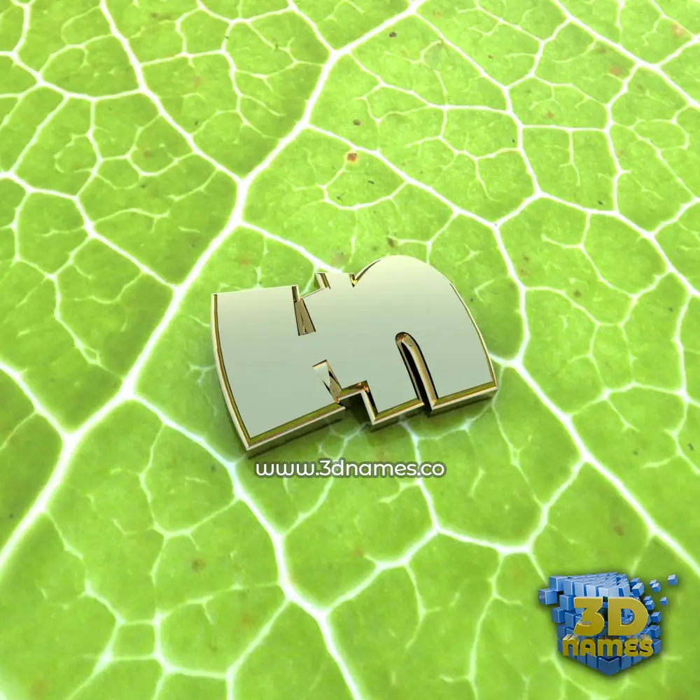 hn in Gold Leaf style - 3D name wallpaper