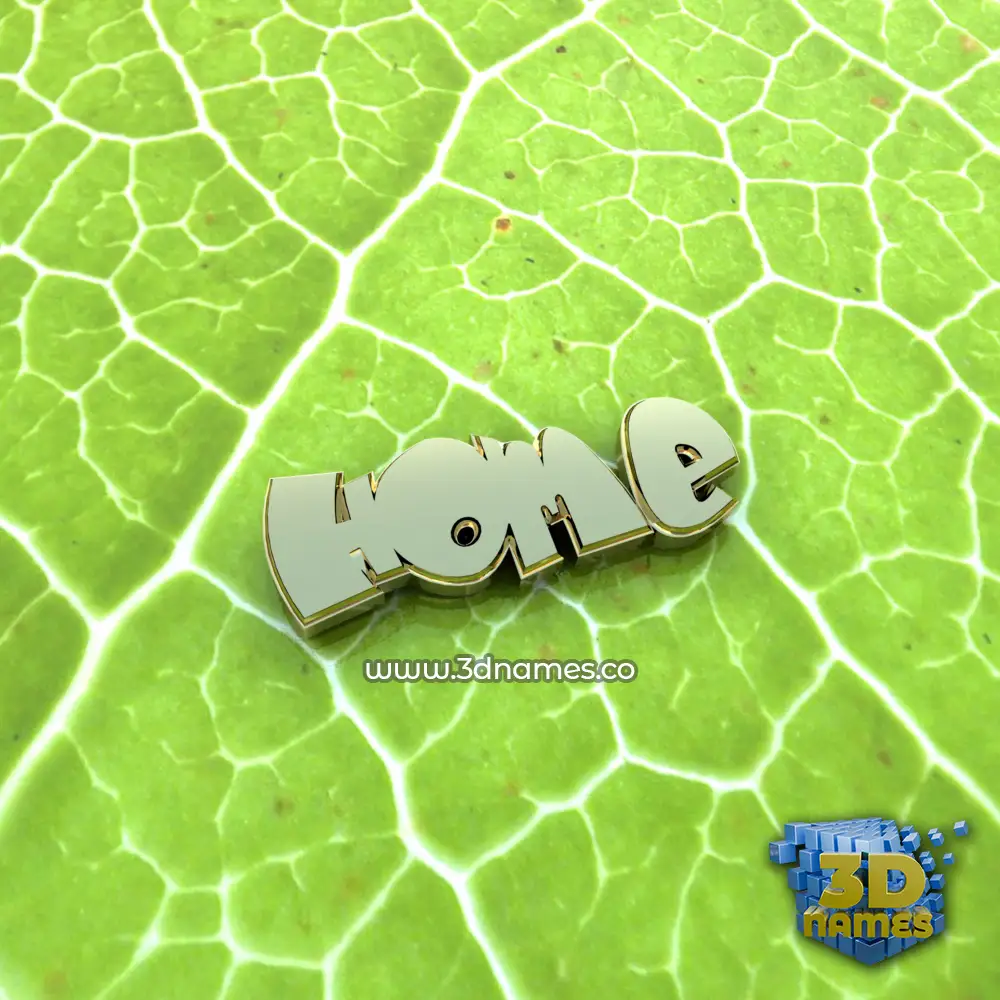 home in Gold Leaf style - 3D name wallpaper