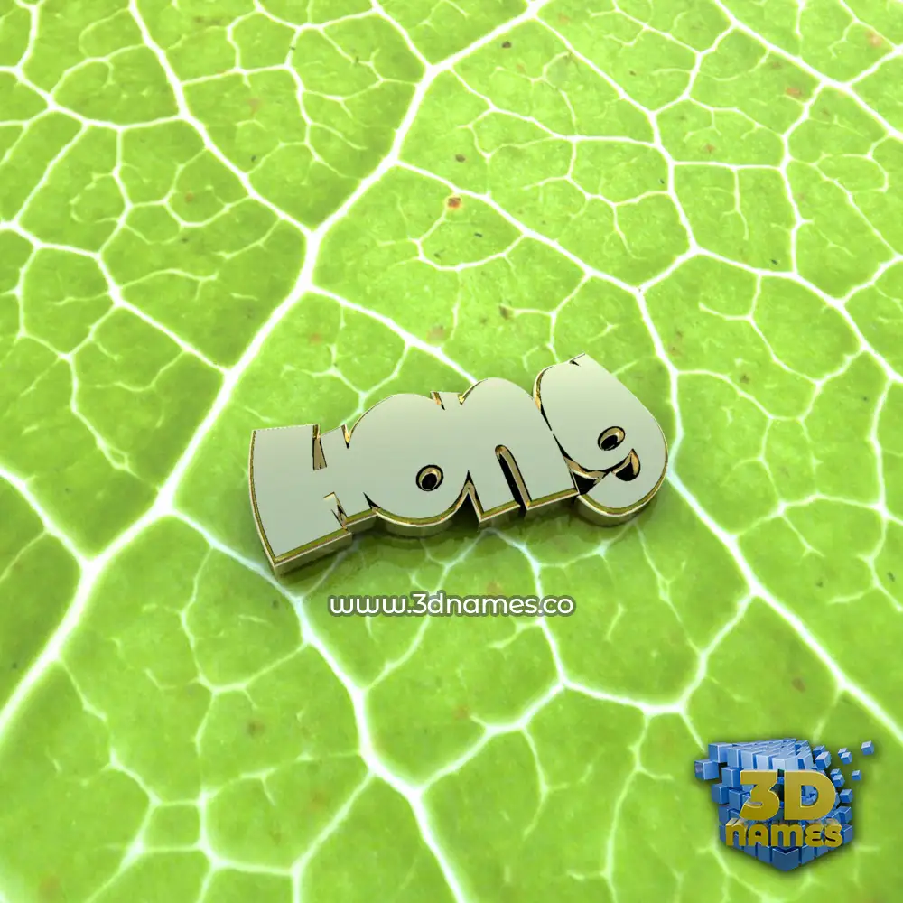 hong in Gold Leaf style - 3D name wallpaper