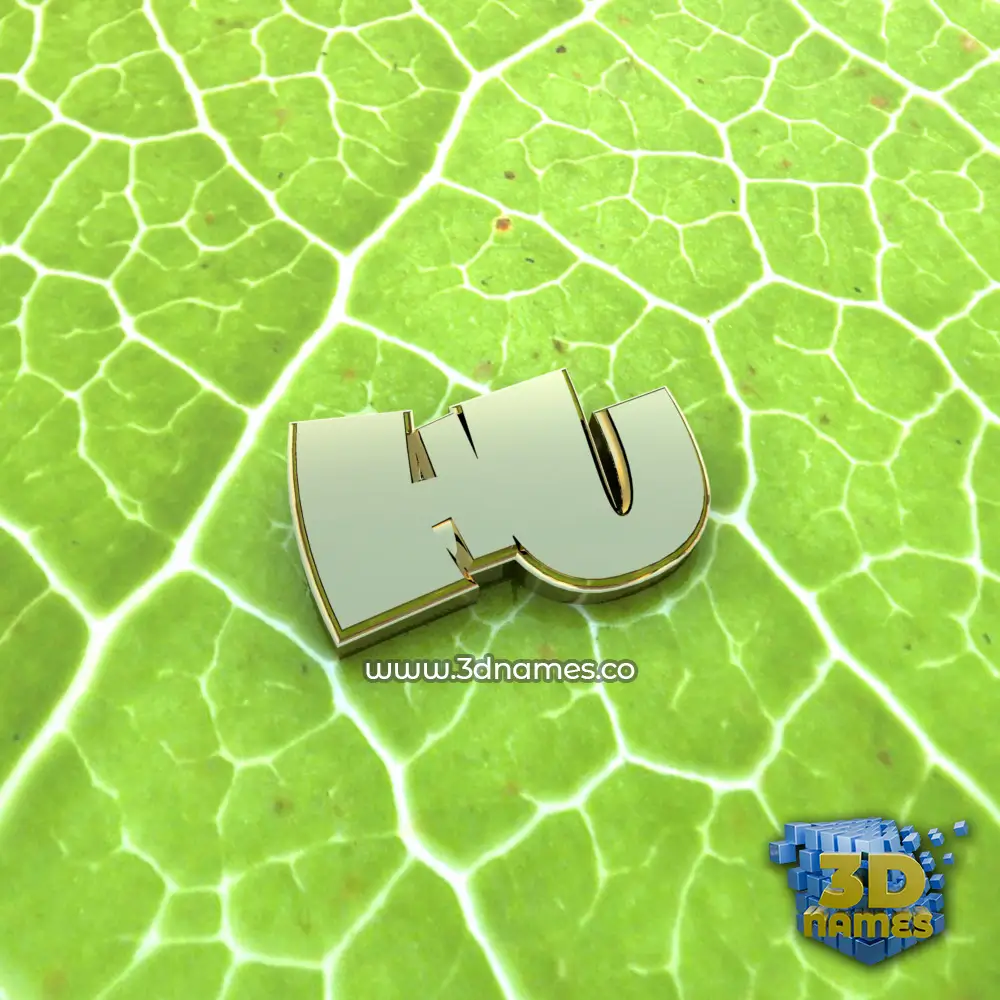 hu in Gold Leaf style - 3D name wallpaper