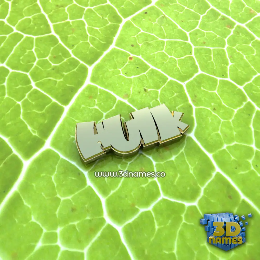 hulk in Gold Leaf style - 3D name wallpaper