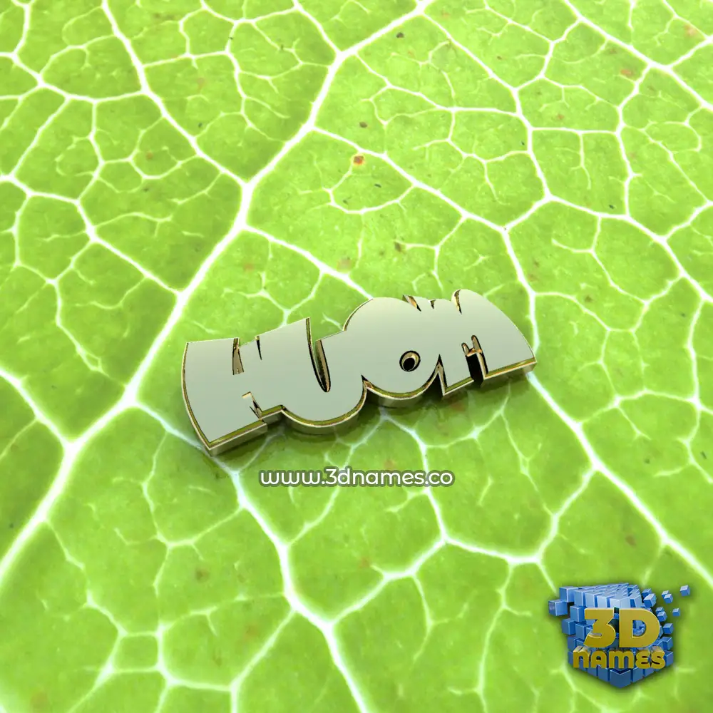 huom in Gold Leaf style - 3D name wallpaper