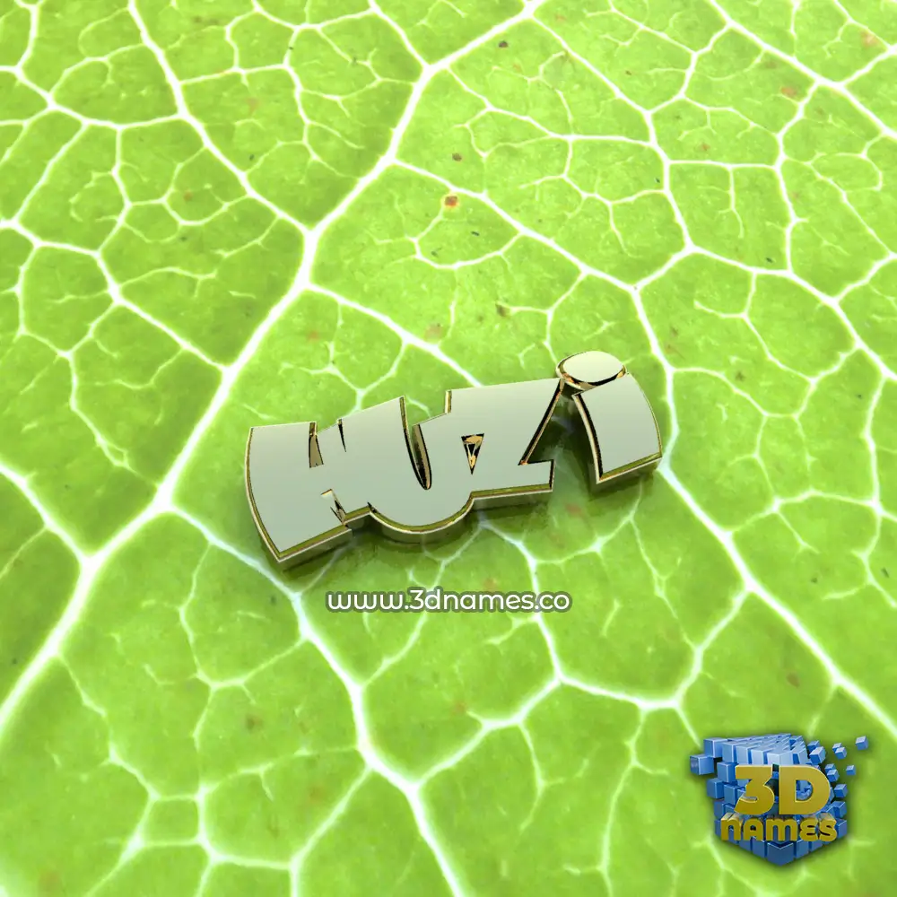 huzi in Gold Leaf style - 3D name wallpaper