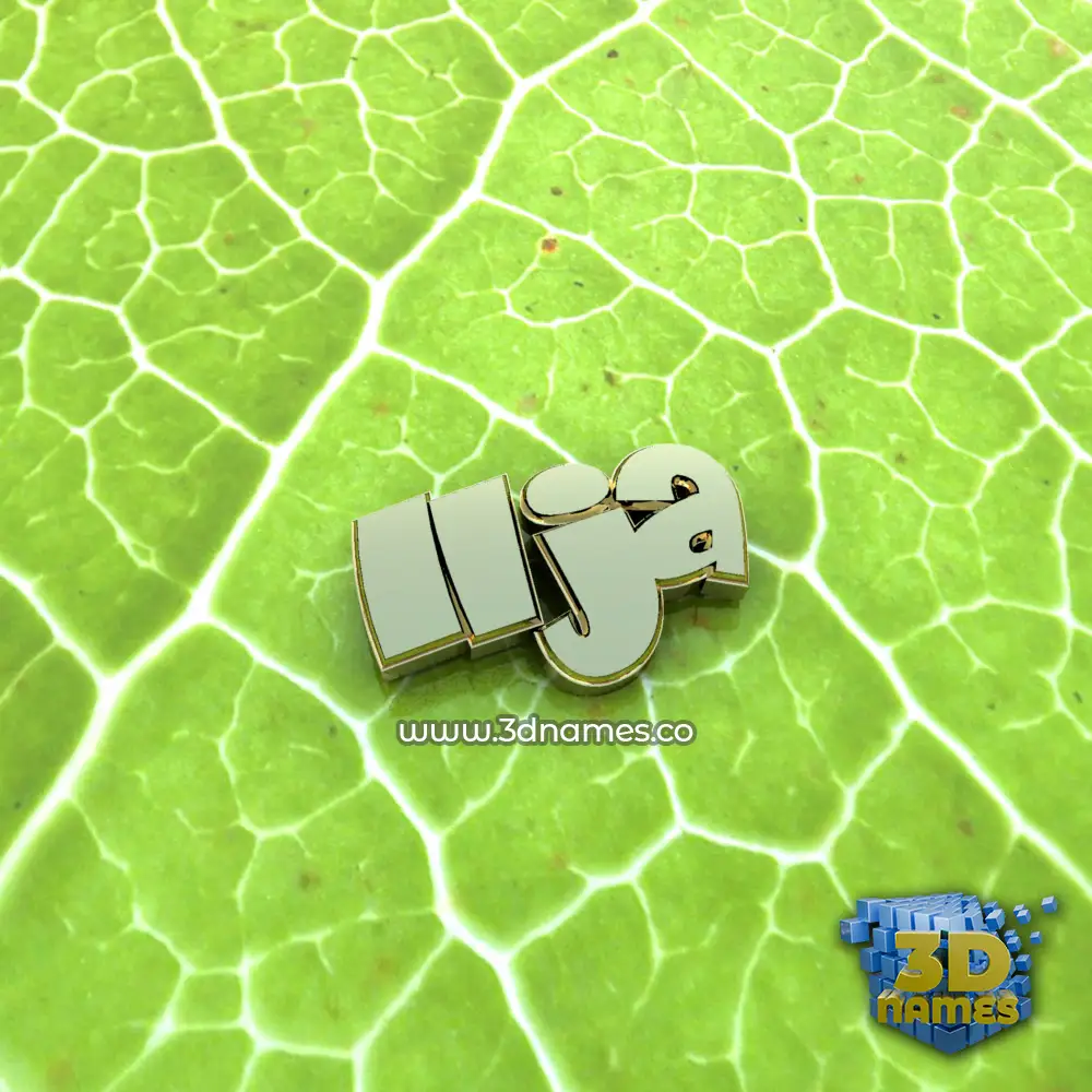 ilja in Gold Leaf style - 3D name wallpaper