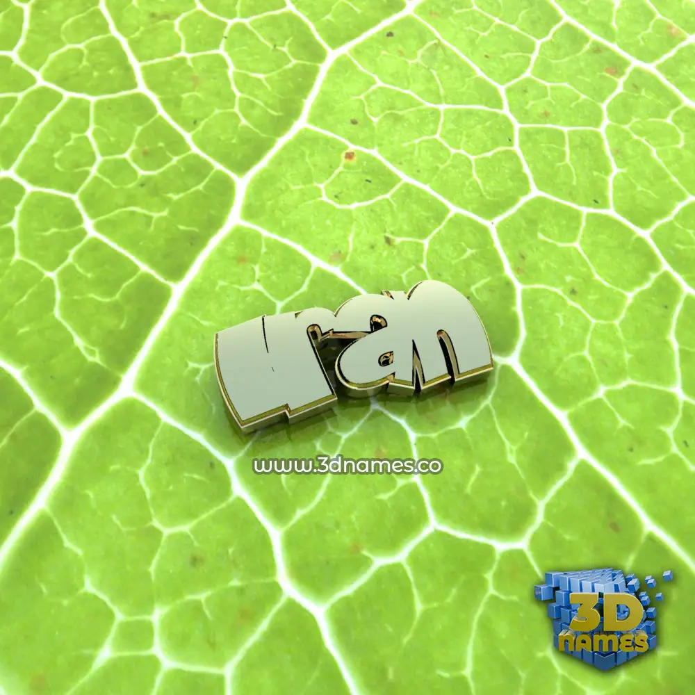 iran in Gold Leaf style - 3D name wallpaper