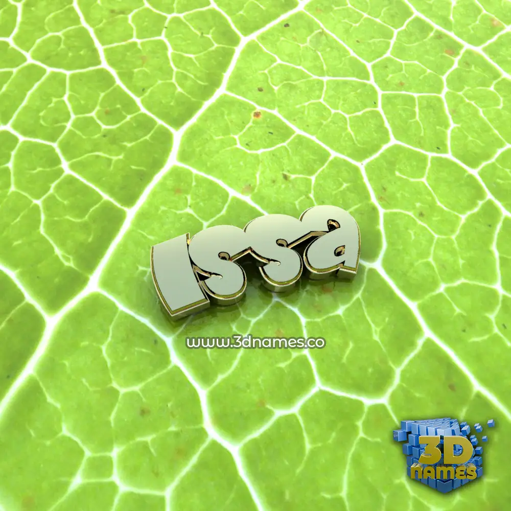 issa in Gold Leaf style - 3D name wallpaper