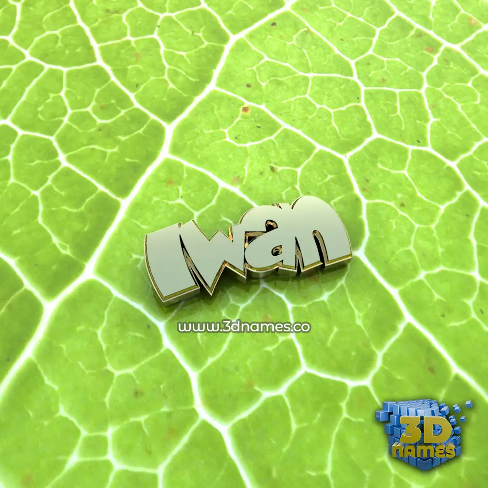 iwan in Gold Leaf style - 3D name wallpaper