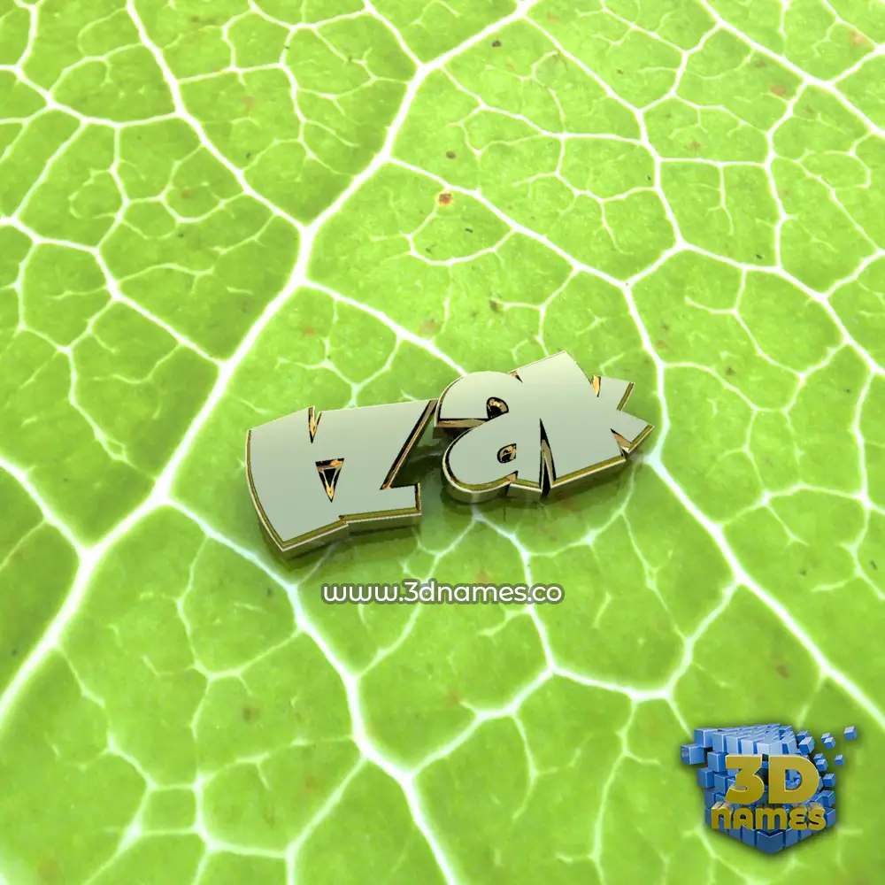 izak in Gold Leaf style - 3D name wallpaper