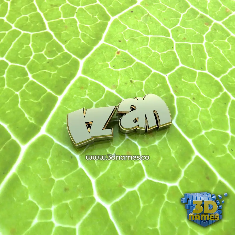 izan in Gold Leaf style - 3D name wallpaper