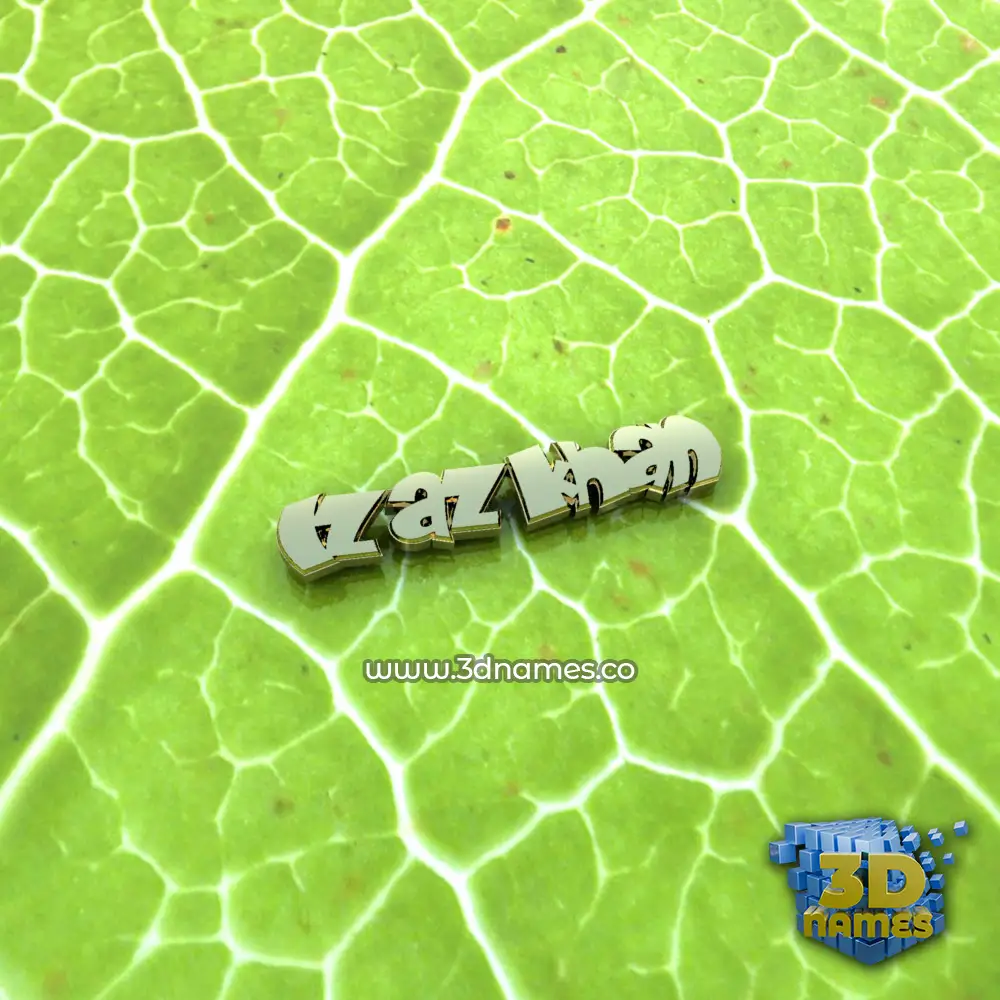 izazkhan in Gold Leaf style - 3D name wallpaper