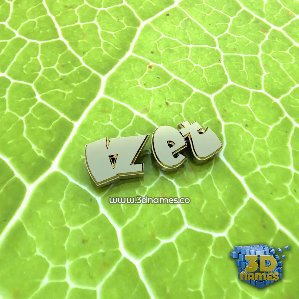izet in Gold Leaf style - 3D name wallpaper