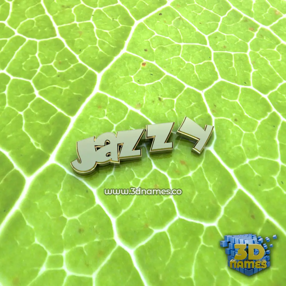 jazzy in Gold Leaf style - 3D name wallpaper