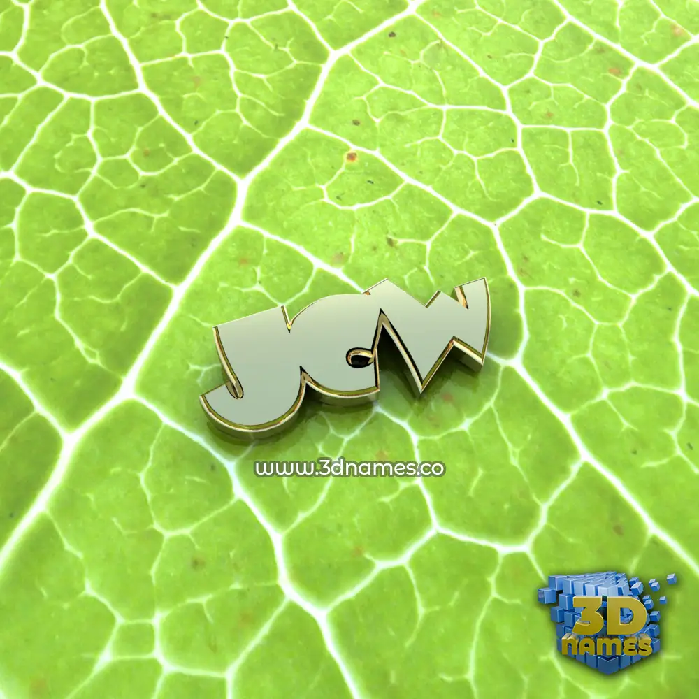 jcw in Gold Leaf style - 3D name wallpaper