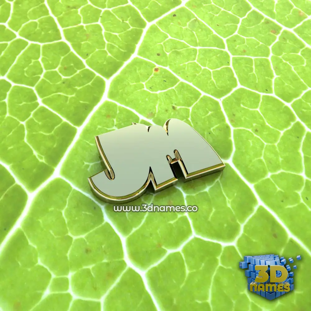 jm in Gold Leaf style - 3D name wallpaper