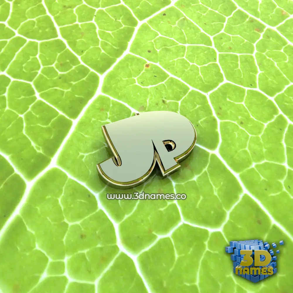 jp in Gold Leaf style - 3D name wallpaper