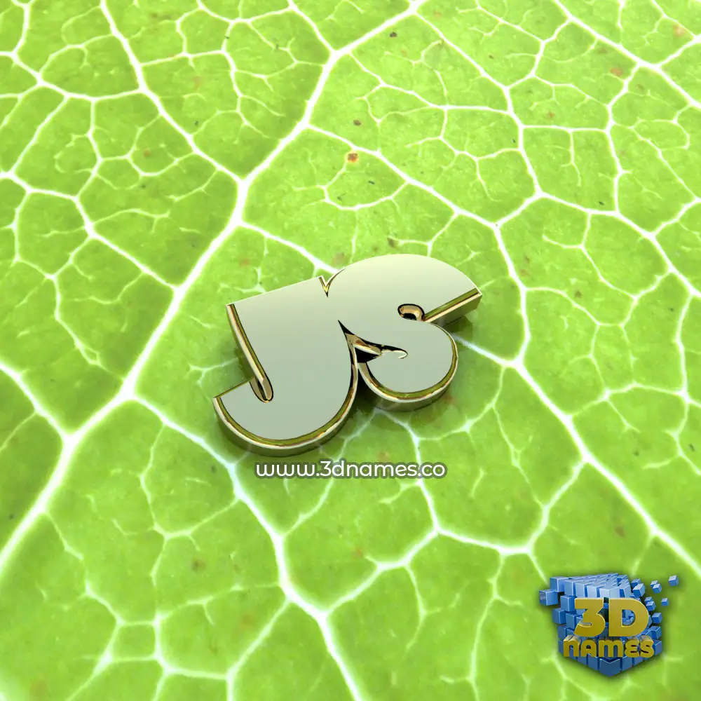 js in Gold Leaf style - 3D name wallpaper