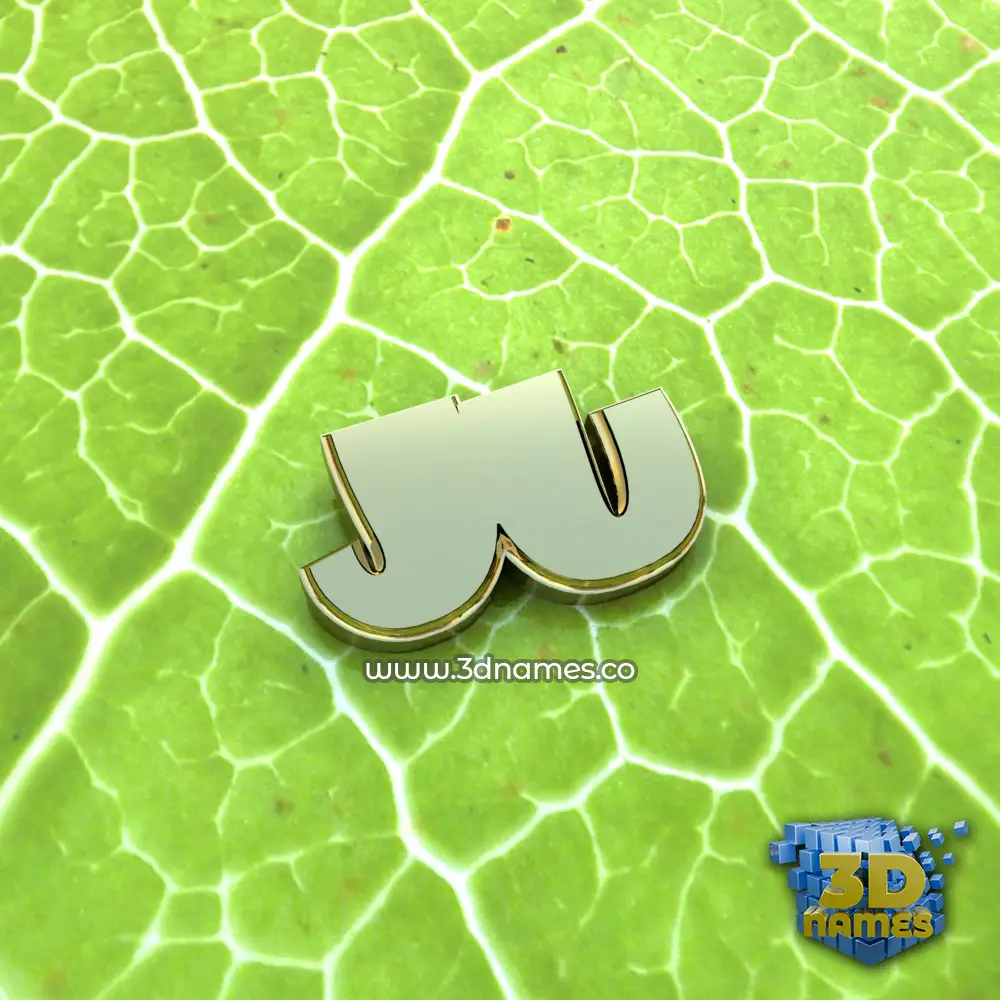 ju in Gold Leaf style - 3D name wallpaper