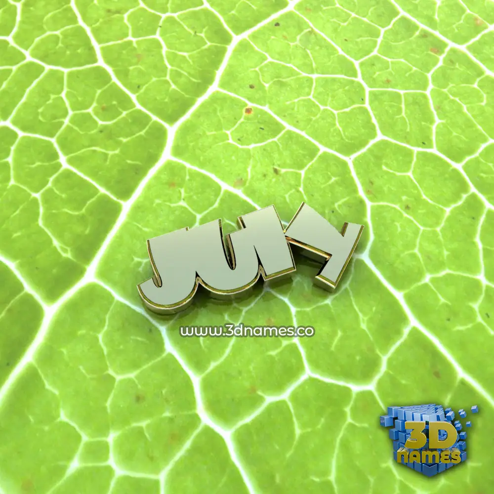 july in Gold Leaf style - 3D name wallpaper