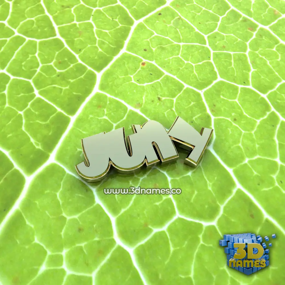 juny in Gold Leaf style - 3D name wallpaper