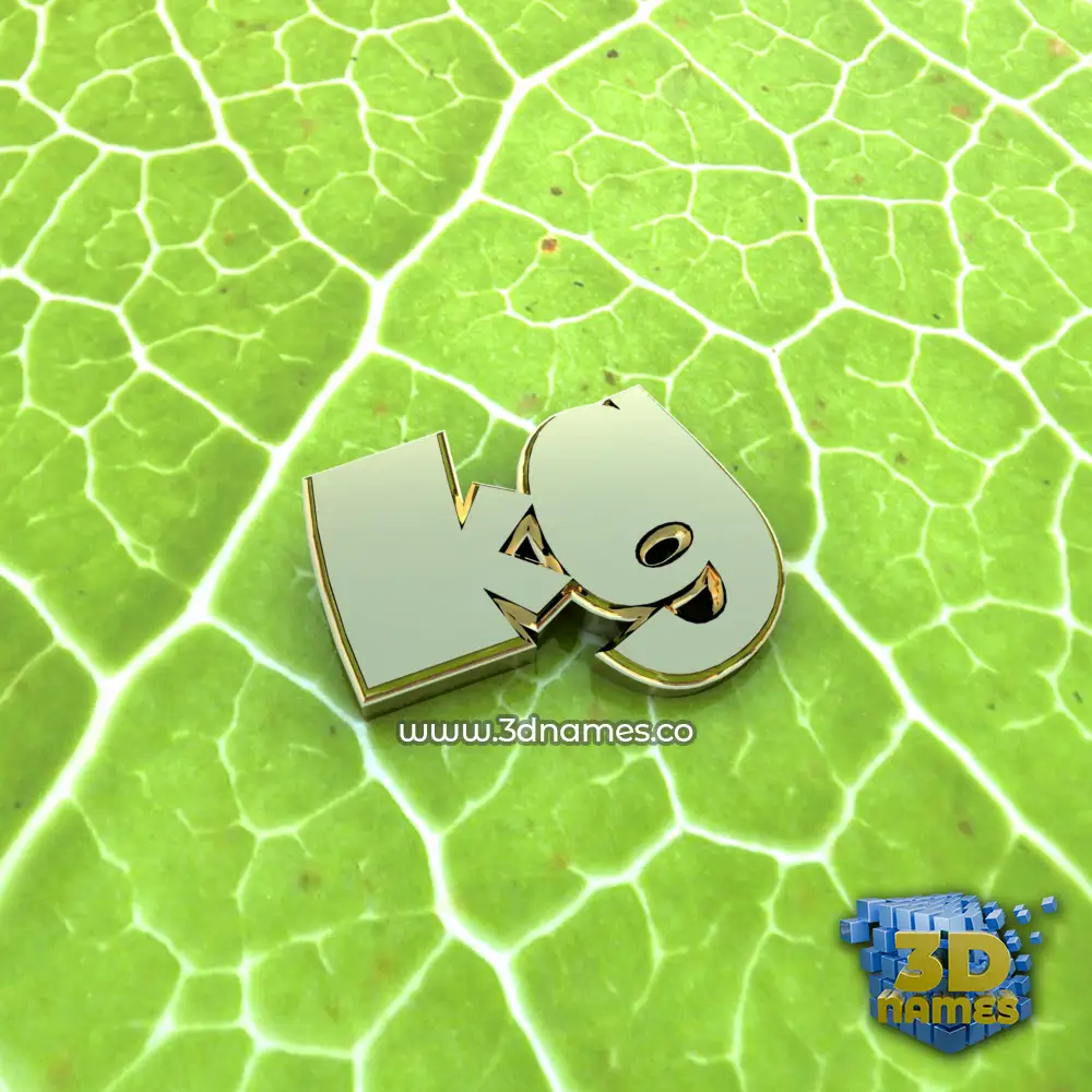 kg in Gold Leaf style - 3D name wallpaper