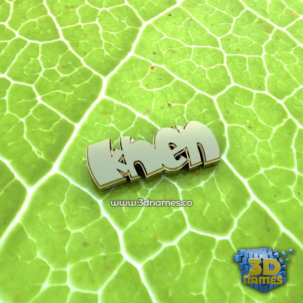 khen in Gold Leaf style - 3D name wallpaper