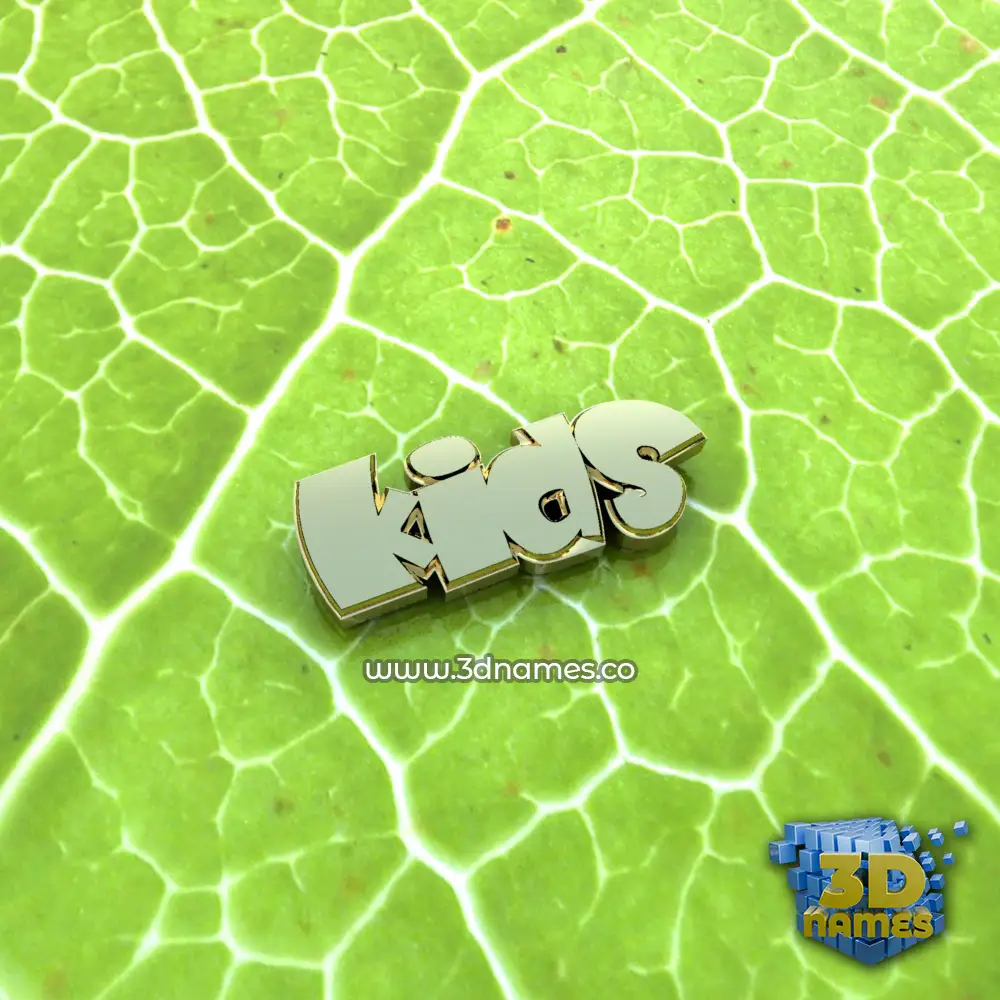 kids in Gold Leaf style - 3D name wallpaper