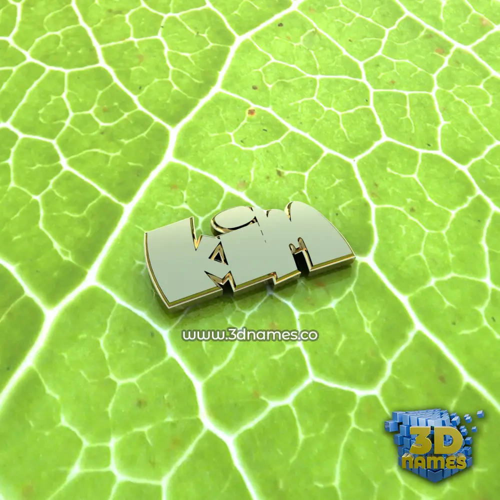 kim in Gold Leaf style - 3D name wallpaper