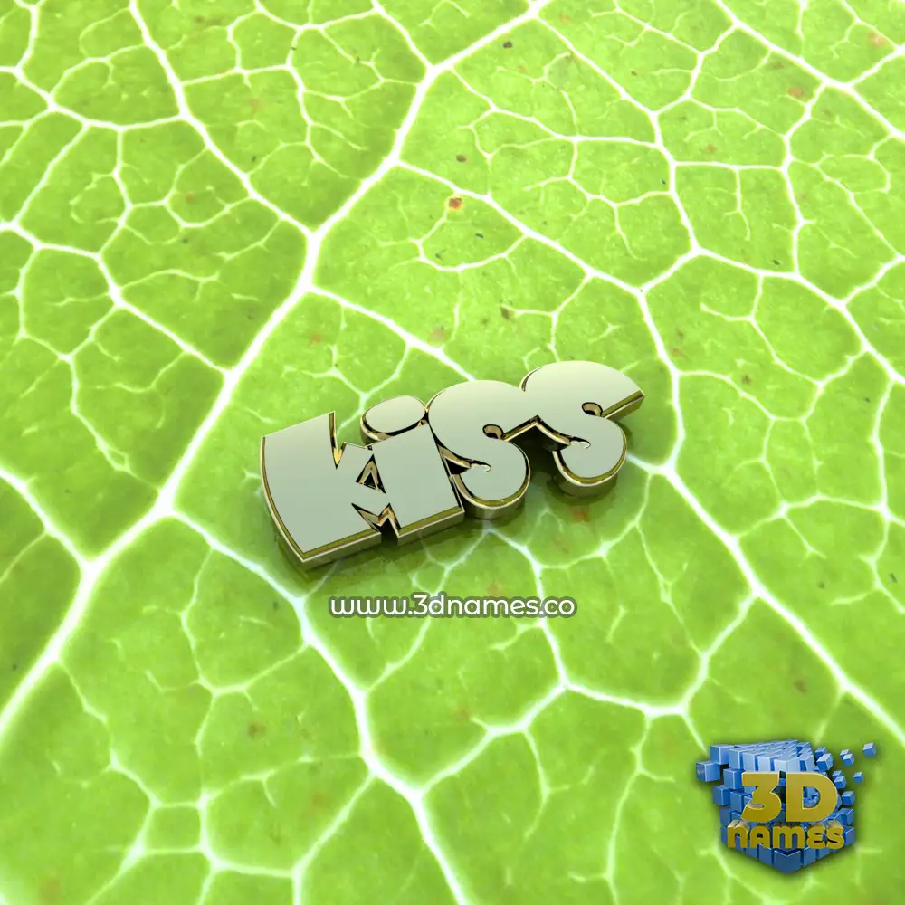 kiss in Gold Leaf style - 3D name wallpaper