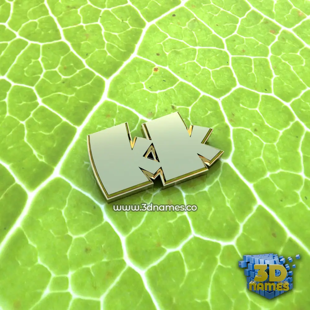 kk in Gold Leaf style - 3D name wallpaper