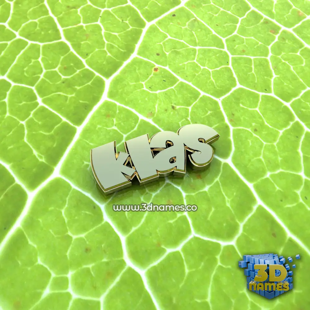 klas in Gold Leaf style - 3D name wallpaper