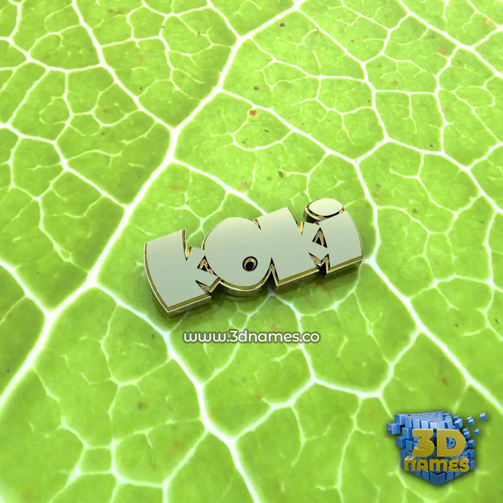koki in Gold Leaf style - 3D name wallpaper