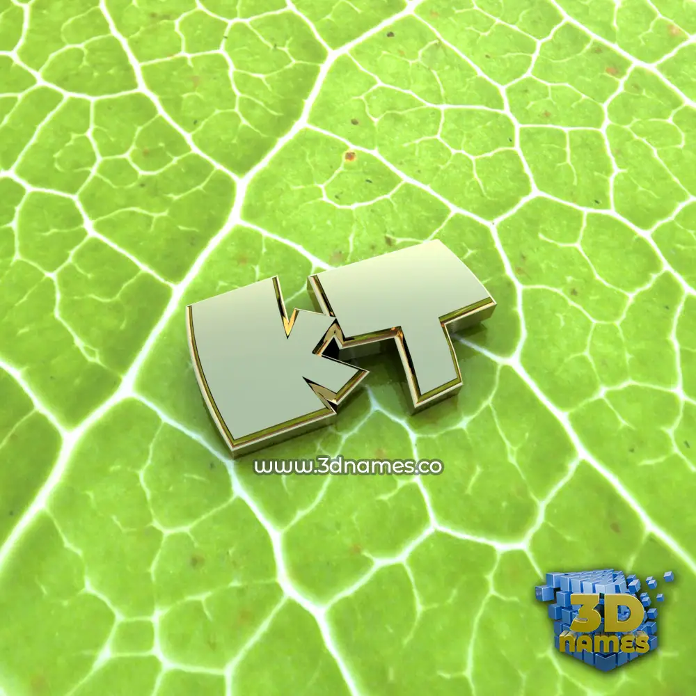 kt in Gold Leaf style - 3D name wallpaper