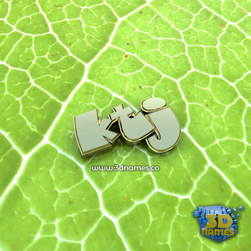 ktj in Gold Leaf style - 3D name wallpaper