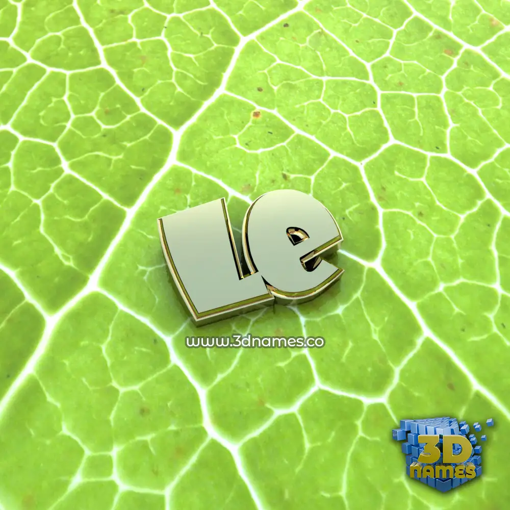 le in Gold Leaf style - 3D name wallpaper